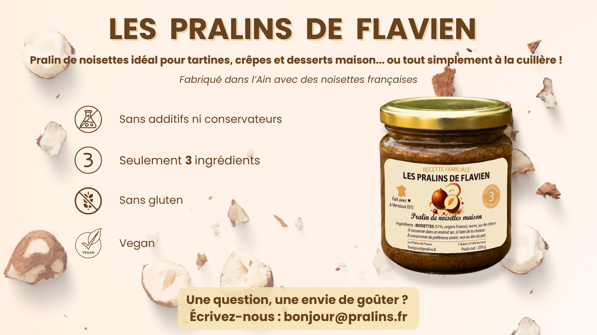 Les Pralins de Flavien - pralin de noisettes maison